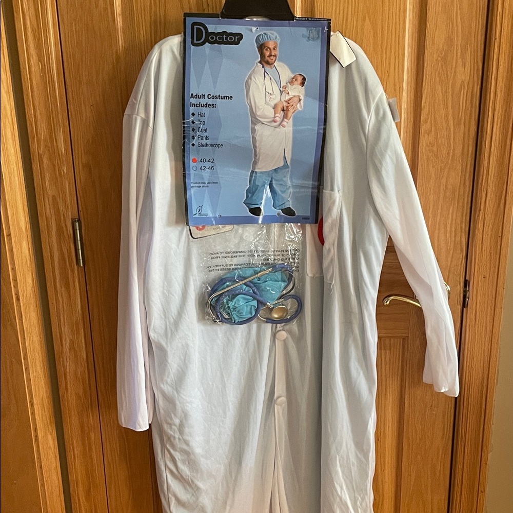NWT Doctor Costume with White Coat, Scrubs & Accessories
